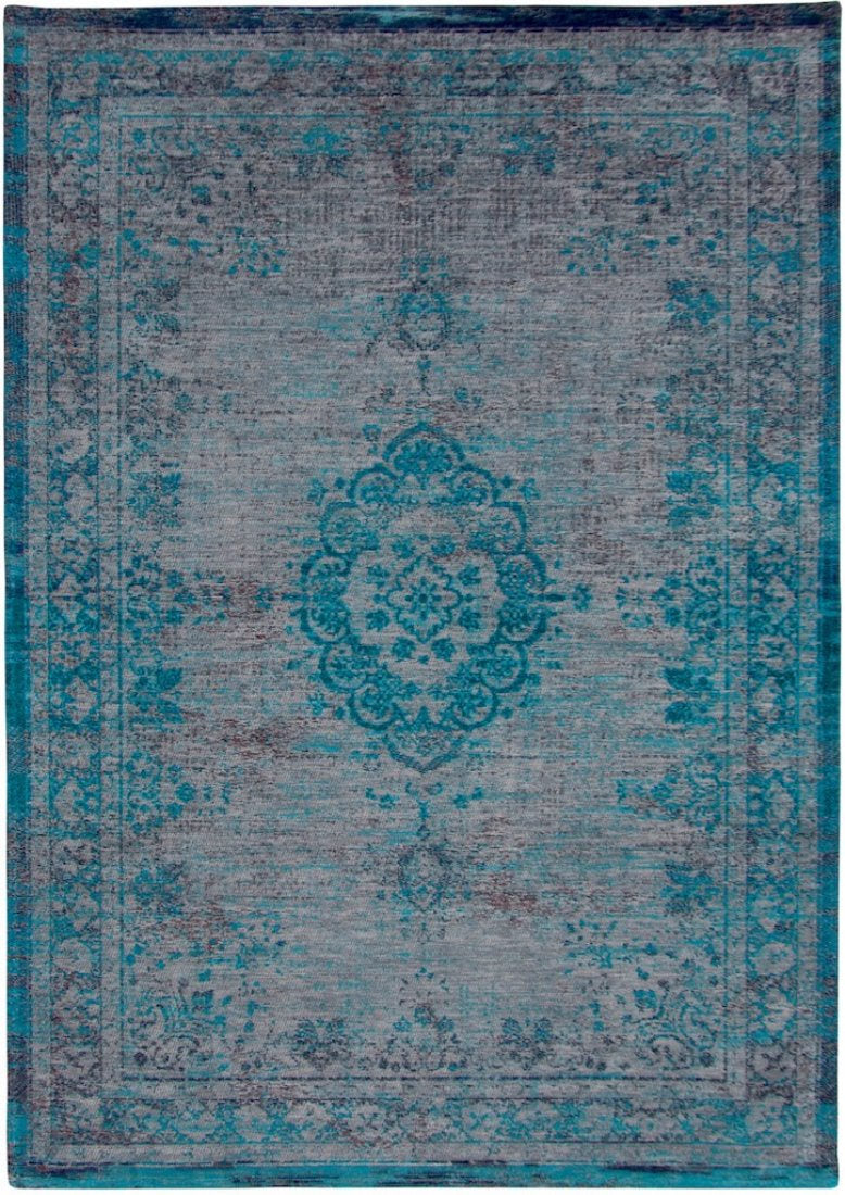 Louis de Poortere | Fading World Medallion Grey Turquoise 8255 | Carpet | Online Tapijten